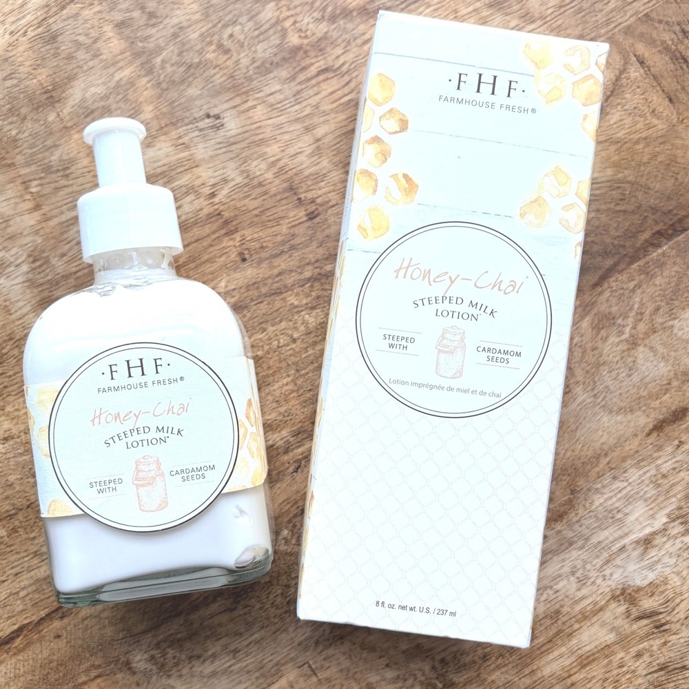NIB Farmhouse Fresh Honey-Chai Steeped Milk Lotion 8oz White